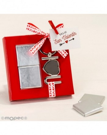 Llaveros metálicos I Love U con 2 chocolates y tarjeta Happy Valentine's incluida
