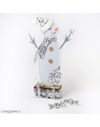 Muñeco de nieve de fieltro con lentejuelas 12 croki-choc