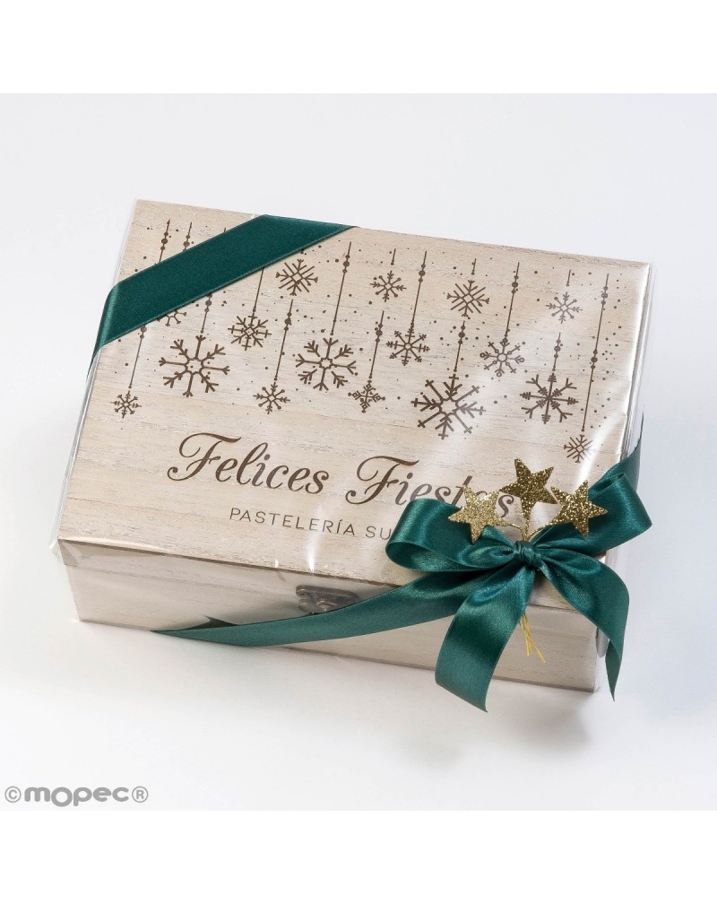 Pack regalo caja madera copos Bones Festes personalizable